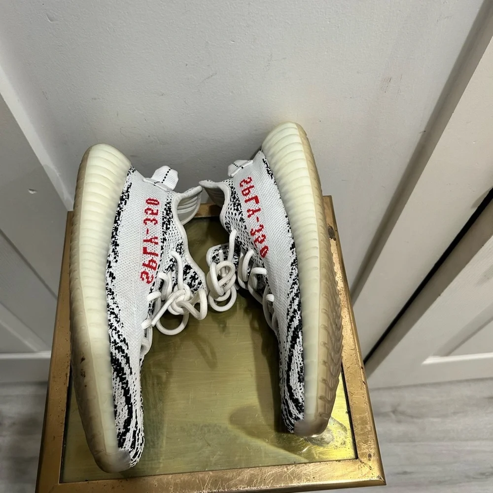 Yeezy - Adidas Kanye West Boost 350-V2 Zebra Collab Sneakers
